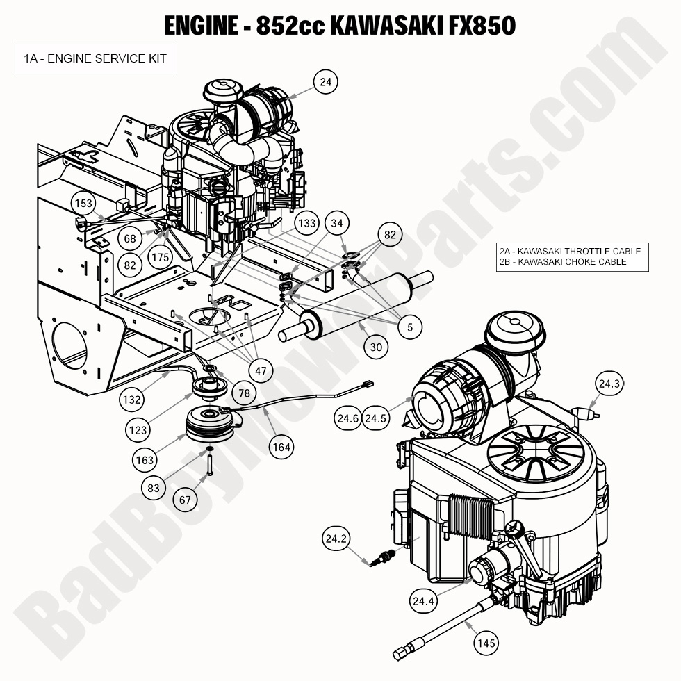 2289 - Bad Boy Mower Parts Lookup > 2020 > Rebel > Engine - Kawasaki FX850